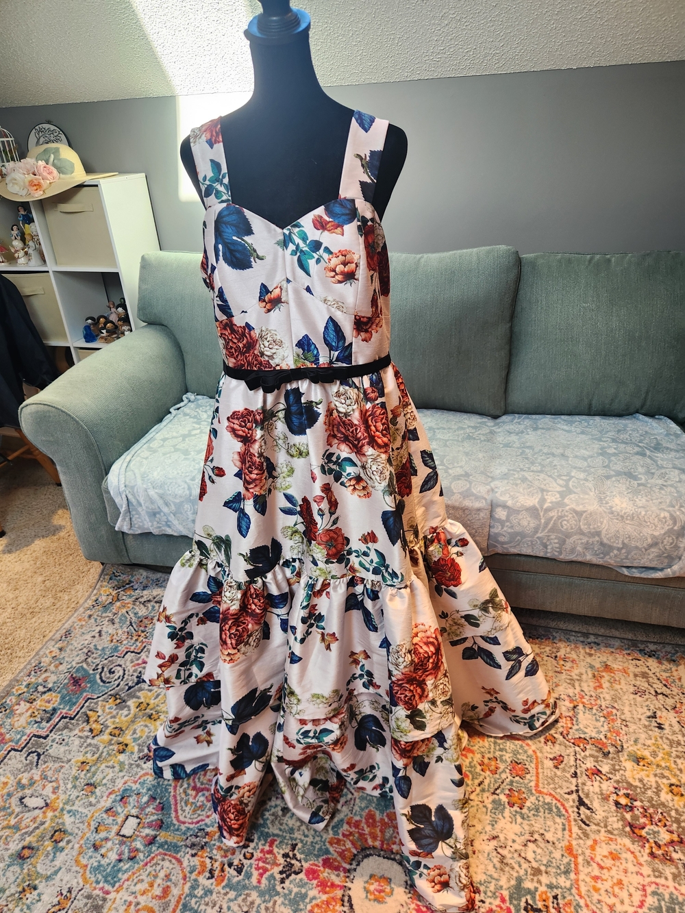 Live Bridgerton, Cottagecore, Fairycore, Gardencore Fantasy W Custom Floral Gown - Picture 4 of 15